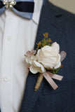 Apricot Prom Wrist Corsage und Herren Boutonniere für die Hochzeit
