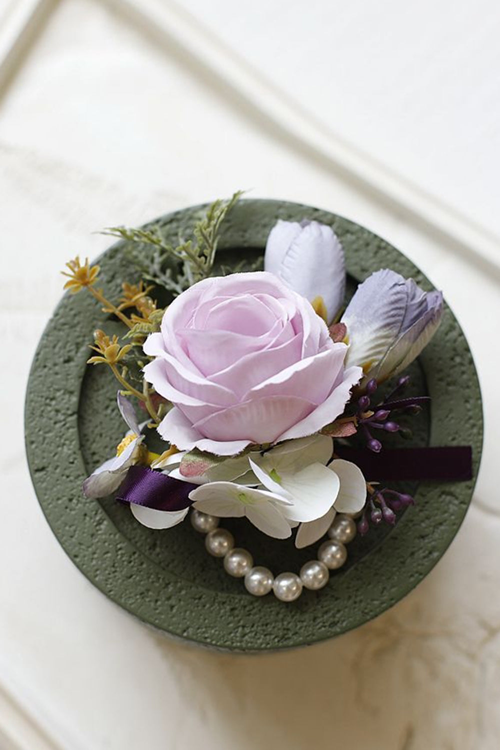 Apricot Prom Wrist Corsage und Herren Boutonniere für die Hochzeit