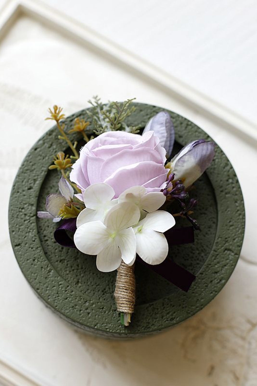 Apricot Prom Wrist Corsage und Herren Boutonniere für die Hochzeit