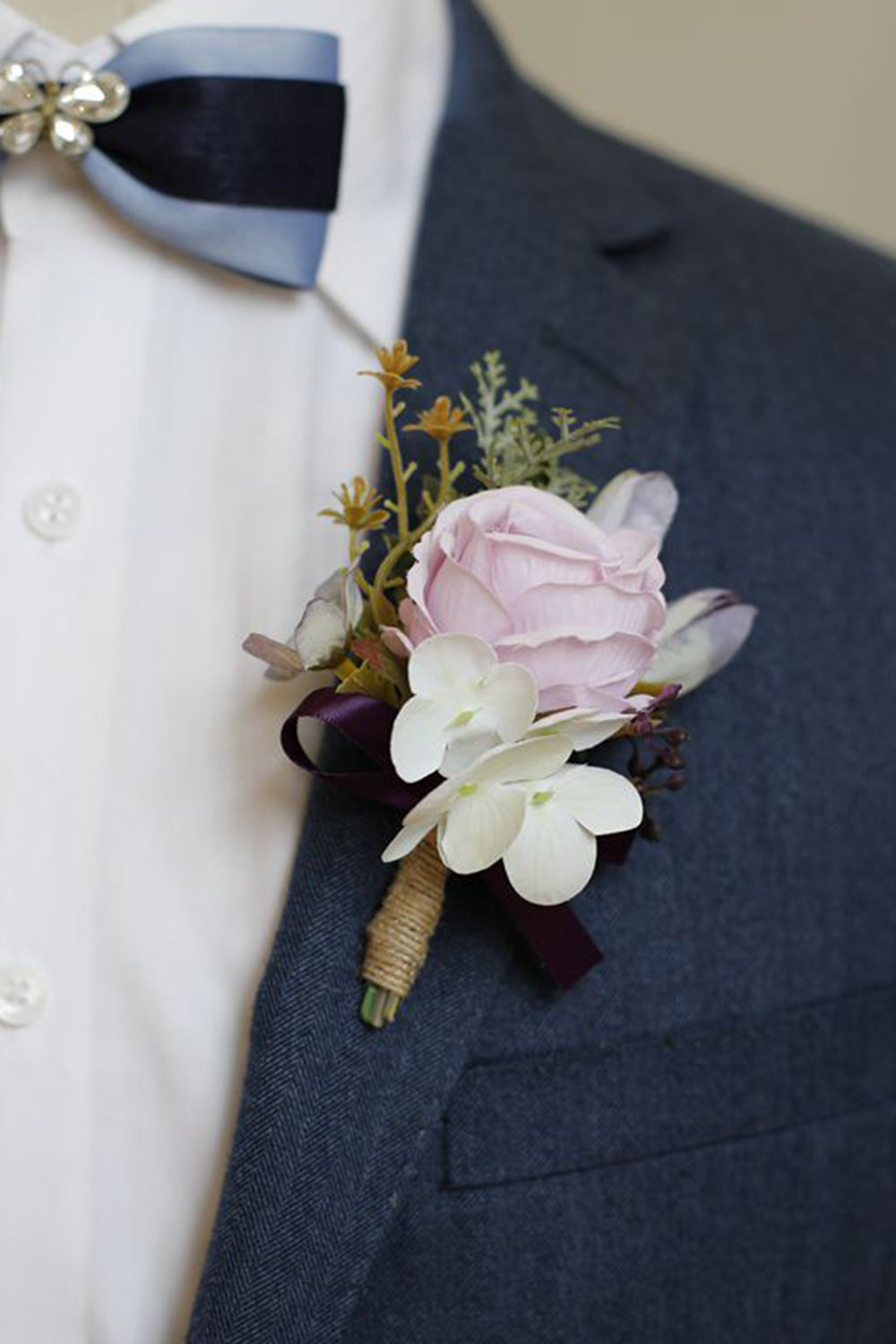 Apricot Prom Wrist Corsage und Herren Boutonniere für die Hochzeit