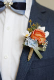 Apricot Prom Wrist Corsage und Herren Boutonniere für die Hochzeit
