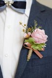 Apricot Prom Wrist Corsage und Herren Boutonniere für die Hochzeit