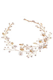 Perle Haarrebe Gold Kristall Blume Braut Haarschmuck