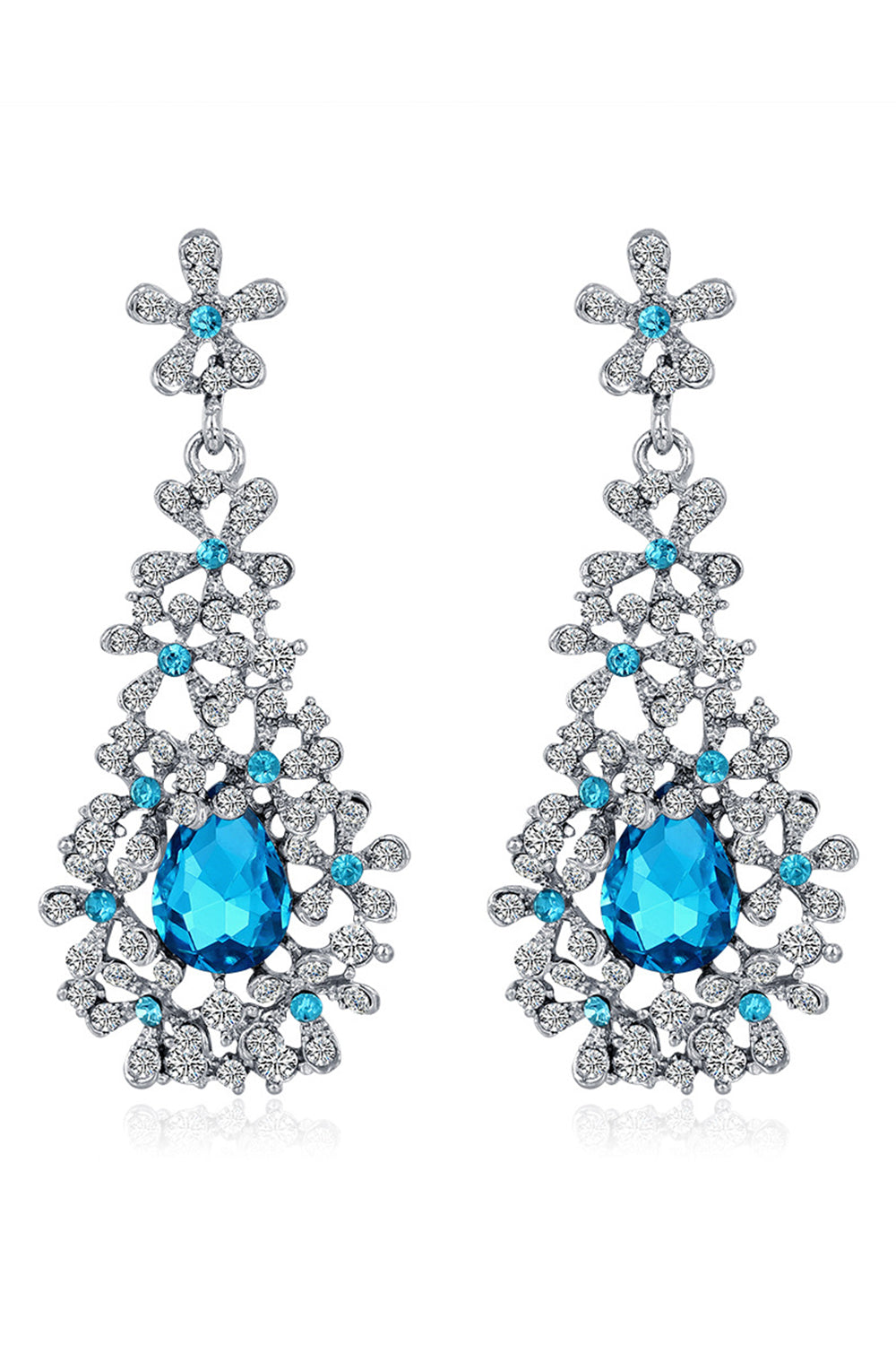 Brauthochzeit weiße Anhänger Blume Ohrringe