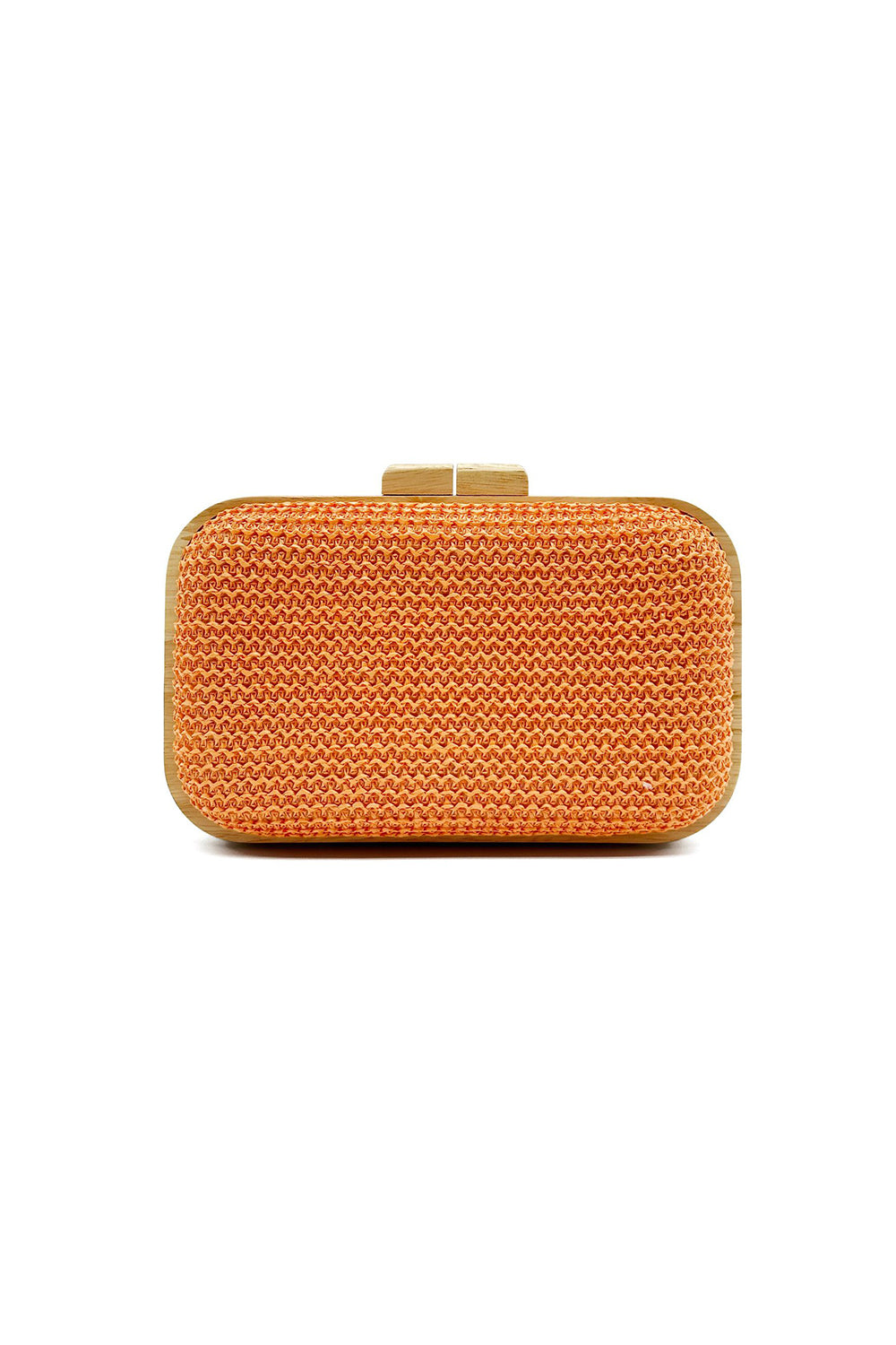 Gelbe handgemachte Clutch aus Holz