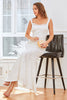 Laden Sie das Bild in den Galerie-Viewer, Weiße Träger Meerjungfrau Braut PartyKleid mit Spitze