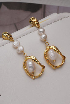 Goldene Perle Unregelmäßige Ohrringe