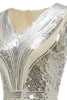 Laden Sie das Bild in den Galerie-Viewer, Königsblau Pailletten Langes Kleid aus den 1920er Jahren