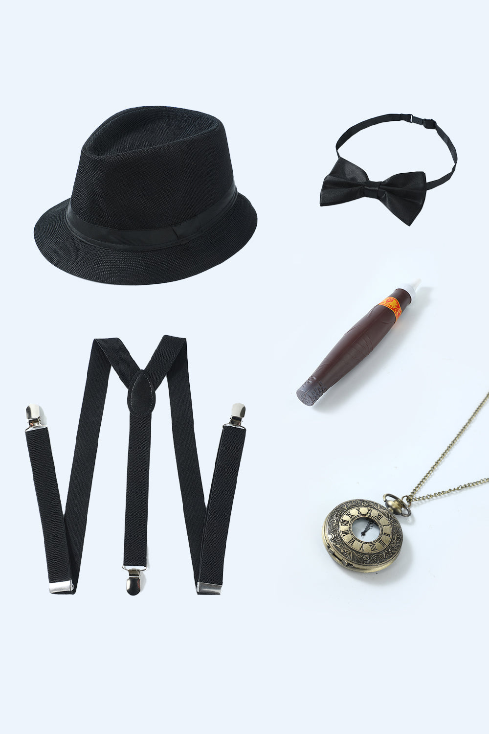 Weißes 1920er Jahre Accessoires Set für Herren
