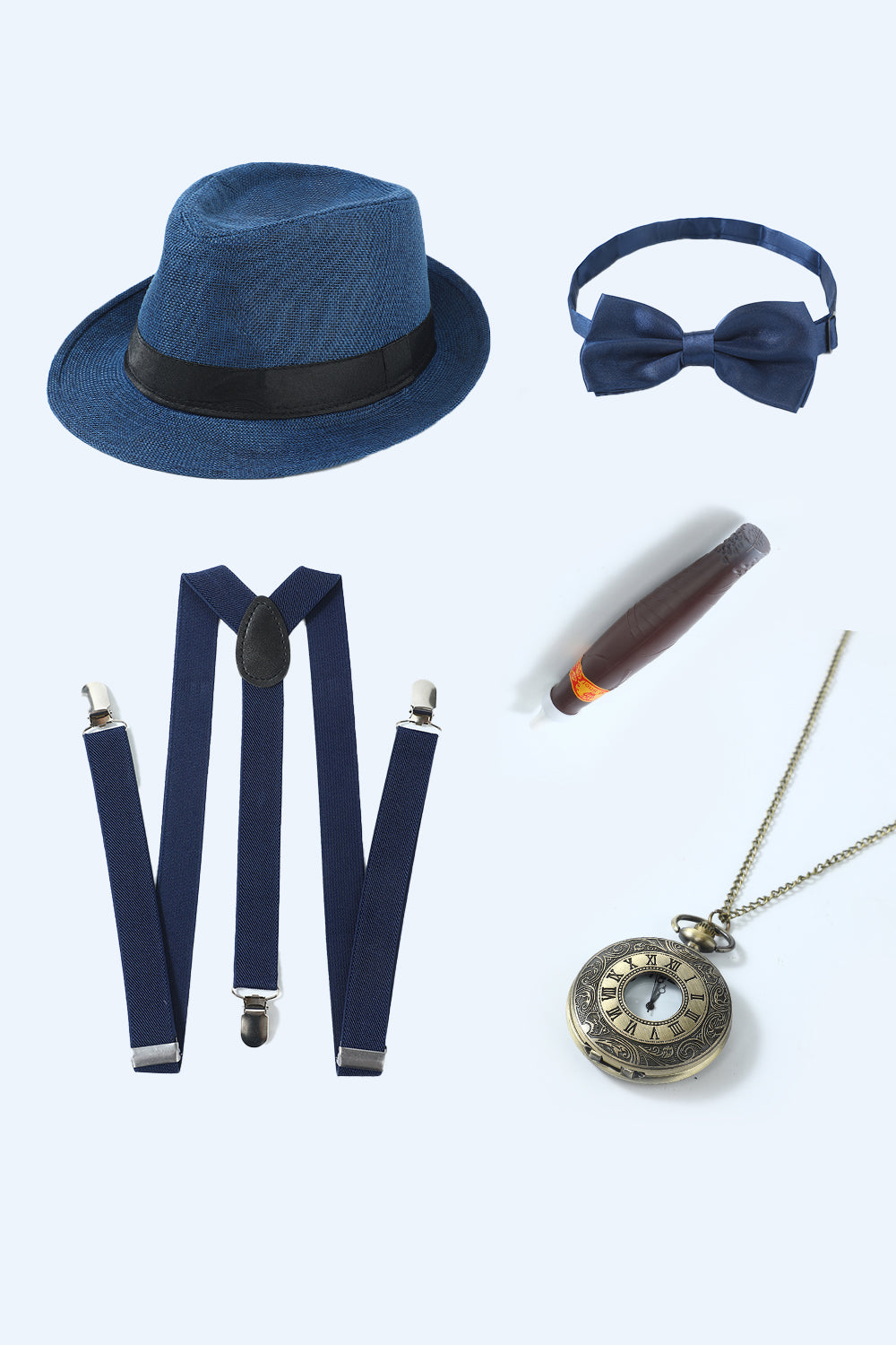 Weißes 1920er Jahre Accessoires Set für Herren