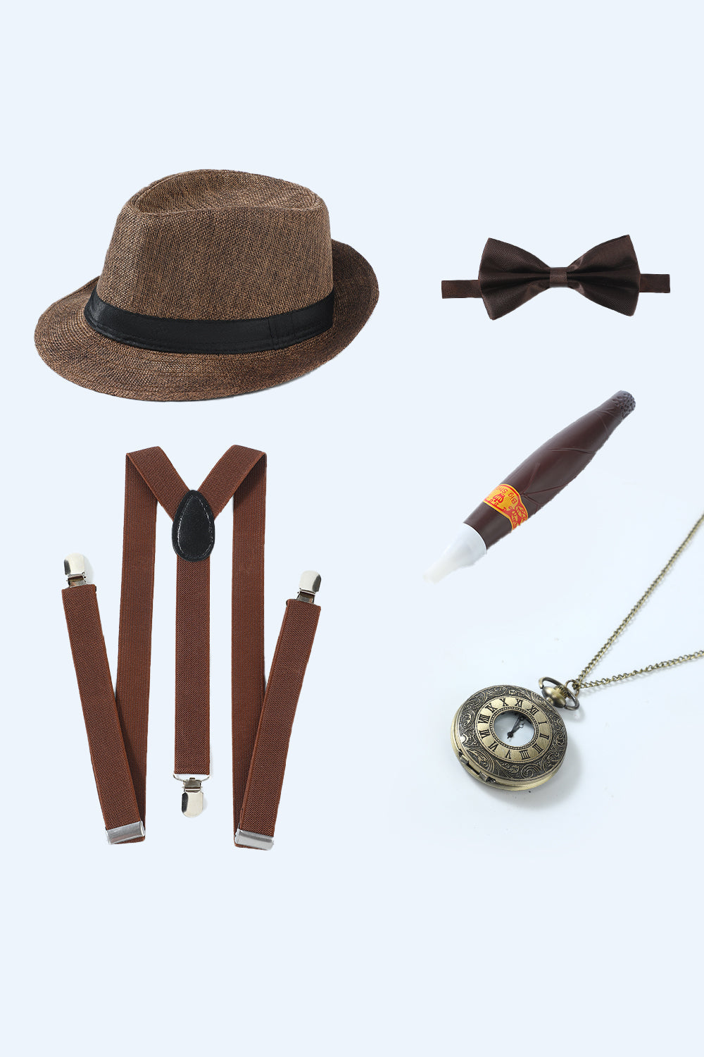 Weißes 1920er Jahre Accessoires Set für Herren