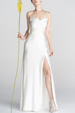 Mermaid Weißes Langes Ballkleid