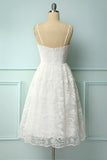 Weißes Spitze Midi Kleid