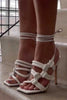 Laden Sie das Bild in den Galerie-Viewer, Rosa Knöchelriemen Stiletto High Heels Sandalen