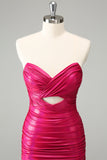 Fuchsia Bodycon Sweetheart Keyhole Kurzes Homecoming-Kleid