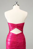 Fuchsia Bodycon Sweetheart Keyhole Kurzes Homecoming-Kleid