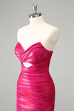 Fuchsia Bodycon Sweetheart Keyhole Kurzes Homecoming-Kleid