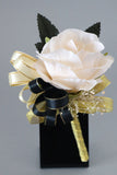 Luxus Schwarz Weiß Homecoming Corsage am Handgelenk und Herren Boutonniere Set