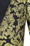 Goldener Jacquard-Blazer mit gekerbtem Revers für Herren