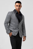 Glitzernder grauer Schal-Revers Slim Fit Herren-Ballblazer