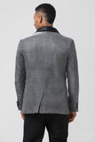 Glitzernder grauer Schal-Revers Slim Fit Herren-Ballblazer