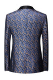 Marineblauer formeller Blazer für Herren mit Print