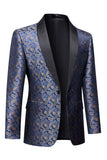 Marineblauer formeller Blazer für Herren mit Print