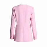 Eleganter rosa 3D-Blumenblazer für Damen