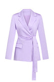 Fliederfarbener Blazer mit gekerbtem Revers Slim Fitted Damenblazer