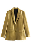 Goldener einreihiger Oversize-Blazer mit Spitzrevers