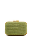 Gelbe handgemachte Clutch aus Holz