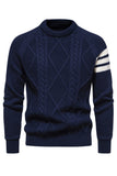 Grauer Herren Rundhalsausschnitt Slim Fit Pullover Pullover