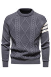 Grauer Herren Rundhalsausschnitt Slim Fit Pullover Pullover