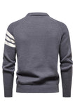 Grauer Herren Rundhalsausschnitt Slim Fit Pullover Pullover