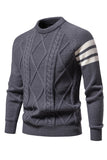 Grauer Herren Rundhalsausschnitt Slim Fit Pullover Pullover