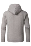 Graue Herren Strickjacke mit Kapuze