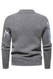 Weißer Slim Fit Herrenpullover mit Rundhalsausschnitt