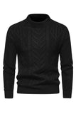 Weißer Jacquard-Rundhalsausschnitt Herren-Strickpullover