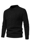 Weißer Jacquard-Rundhalsausschnitt Herren-Strickpullover