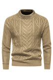 Weißer Jacquard-Rundhalsausschnitt Herren-Strickpullover