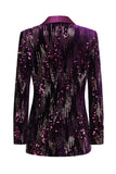 Glitzernder lila Schal Revers Pailletten Ballblazer