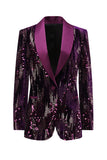 Glitzernder lila Schal Revers Pailletten Ballblazer