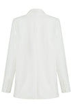 Weißer, taillierter einreihiger Midi-Blazer für Damen