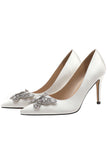 Rosa Strass Schmetterling Spitze High Heels