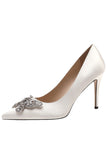 Rosa Strass Schmetterling Spitze High Heels