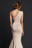 Khaki Meerjungfrau One Shoulder Langes formelles Kleid