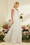 Elfenbein Apricot Flügelärmel A Linie Spitze Langes Brautkleid