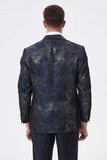 Dark Navy Jacquard Schal Revers Herren Ballblazer