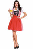 Laden Sie das Bild in den Galerie-Viewer, Dirndl Oktoberfest Rotes Kleid Kostüm 3 Stück
