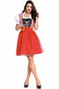 Laden Sie das Bild in den Galerie-Viewer, Dirndl Oktoberfest Rotes Kleid Kostüm 3 Stück